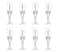 Garneck 8ml Mini Plastic Lip Gloss Tubes, 8pcs Empty Lipstick Vials with Wine Glass Shape, Cosmetic Sample Containers for Travel and DIY Makeup