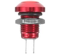 Garneck 8mm Metal round Push Button Switch for Mechanical Equipment and Trucks, Momentary Type Bright Red Colour for Easy Identification, Ip66 Certified Small Self-resetting Mini