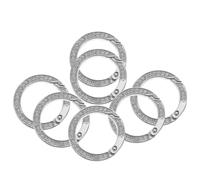 Garneck 8Pcs Alloy Rhinestone Key Rings Metal Split Rings for Key Organizing Round Flat Keychains Accessories for Office Car DIY Crafting Silver Tone