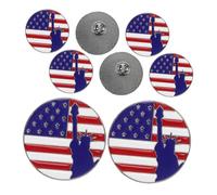 Garneck 8Pcs American Flag Brooch Pins Patriotic Lapel Enamel Pins with Liberty Statue Design for Memorial Day Independence Day Secure Metal Fastening Accessories for Clothes and Jackets