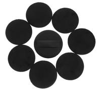 Garneck 8pcs Black Pu Leather Ultra-thin Crystal Velvet Replacement Foundation Sponges 54mm round Makeup Powder Puff for Face and Body Cosmetics