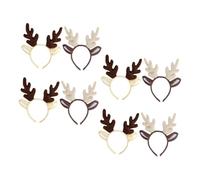 Garneck 8pcs Christmas Antlers Headbands for Reindeer Hair Hoops Lightweight Comfortable Holiday Party Costume Accessory Reusable Deer Horn Hairbands