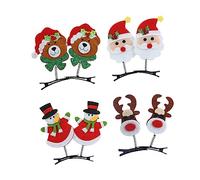 Garneck 8pcs Christmas Hair Clips Lightweight Felt Santa Reindeer Snowman Bear Barrettes for Party Photo Props Festive Accessories