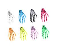 Garneck 8pcs Creative Skeleton Hand Hair Clips Halloween Bobby Pins for Costume Parties Stage Performances and Hair Decoration Multiple Colors Fluorescent Orange Pink Fluorescent Green