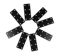 Garneck 8pcs Flat Straight Iron Brace Brackets Black Fixing Plates for Furniture Repair Reinforcing Connecting Panels Home and Industrial Use