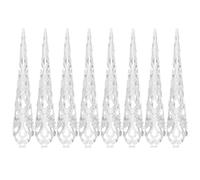 Garneck 8pcs Gold Long Pointed Queen Fingernail Claw Nail Rings Set 12cm Classic Silver Fingertip Accessory for Costume, Dance, and Cosplay Use