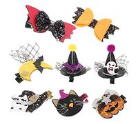 Garneck 8pcs Halloween Pumpkin Hair Clips Set Creative Barrette Hairpins for Unique Flexible Teeth Design for Festive Hair Decor