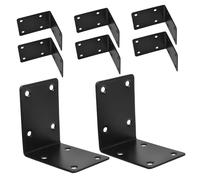 Garneck 8pcs Heavy Duty Shaped Corner Brackets for Raised Garden Beds Black Stainless Steel Right Angle Furniture Connectors for Vertical Plant Shelves Space-Saving Supports