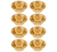 Garneck 8pcs Mini Copper Offering Bowls Brass Water Cups for Buddhist Rituals Meditation Prayer Portable Tiny Holy Water Bowls for Home Temple Use