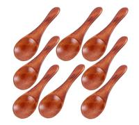 Garneck 8pcs Mini Wooden Spoons for Tasting Sauces Condiments and Desserts Natural Handmade Wood Utensils for Honey Jam Mustard Tea Small Spice Scoops for Home and Professional Kitchens