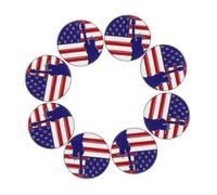 Garneck 8Pcs Patriotic American Flag Brooch Pins with Statue of Liberty Design for Womens Clothing and Bags Secure Enamel Lapel Pins for Independence Day Memorial Day Party Accessories