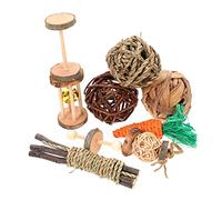 Garneck 9pcs Small Pet Chew Toy Bunny Hamster Molar Plaything for Teeth Cleaning Fun Chinchilla Biting Toys for Reducing Pet Loneliness and Promoting Healthy Habits