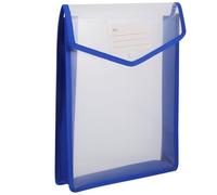 Garneck A4 Vertical Plastic Document Holder Folder with Snap Closure, Waterproof Receipt Organizer Pouch for Office and Home, Blue Expanding File Wallet for Papers and Tickets