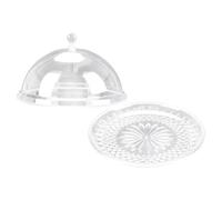 Garneck Acrylic Cake Plate 31.5cm with Cover Multi-Functional Easy to Clean Fruit Display for Events