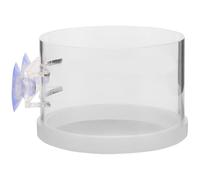 Garneck Acrylic Circle Fish Tank Feeder Convenient Aquarium Feeder with Delicate Smooth Bright Style Not Easy to Deform Or Break Can Be Placed in The Water and Attached to The Wall of The