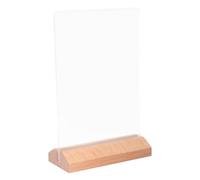Garneck Acrylic Menus Stand Display Stand with Wood Base, Protects against Dust, Steady on The Desktop, Versatile Rack for Shops and Restaurant Tables
