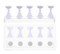 Garneck Acrylic Nail Art Tips Holder 2 Sets 2.5X1.4X1.4Cm Magnetic Base for Nail Practice Display Beginner Training Stand