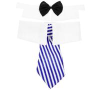 Garneck Adjustable Blue Pet Bow Tie Collar for Cats and Small Puppies, Breathable Polyester Material, Sink-friendly Design, for Festivals and Daily Walking the Dog, Decorative Dog Necktie