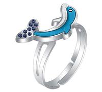 Garneck Adjustable Dolphin Color Changing Ring for Women and Sensitive Mood Ring with Temperature Sensing Alloy Unique Animal Design Jewelry Lightweight Durable Finger Band