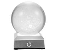 Garneck Adjustable Planet Crystal Ball with Silver Base USB Powered LED Desktop Ornament Delicate Space Decor for Home Office Portable and Planetary Sphere Adornment