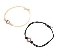 Garneck Adjustable Vibrating Couple Bracelets with Woven Wristband, Matching His and Her Bracelets for Long Distance Relationships, Anniversary and Valentine’s Day Jewelry Set