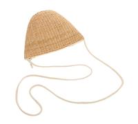 Garneck Adorable Woven Straw Coin Purse Durable Yellow Crossbody Shoulder Bag for Beach Parties Lightweight Cotton Design for and Financial Literacy