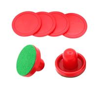 Garneck Air Hockey Puck Red Pushers and Pucks Replacement for Table Game Indoor Family Fun Environment-friendly Accessories