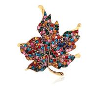 Garneck Alloy Maple Leaf Brooch Lapel Pin for Women Vintage Style Clothes Accessory Durable Autumn Fashion Decoration for Dresses Scarves Bags Thanksgiving Gift
