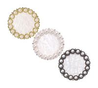 Garneck Alloy Nail Tip Display Board 3pcs Vintage Pearl Manicure Showing Stand with Floral Palette Silver, Antique Copper, Gold White Base for Nail Art Design