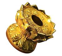 Garneck Alloy Religious Figurine Stand Chinese Style Prayer Wheel Lotus-shaped Place Support Buddhist Prayer Wheel