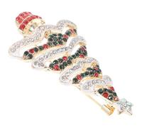 Garneck Alloy Rhinestone Christmas Tree Brooch with Enamel Drip Oil Coating, Festive Lapel Pin Decoration for Holiday Costume Accessories, Unisex Party Jewelry