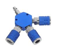 Garneck Aluminum Npt Quick Connect Air Hose Splitter Pneumatic Manifold Fitting with High Pressure Resistance Efficient Airflow Control for Compressor Accessories