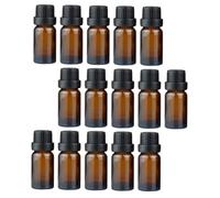 Garneck Amber Glass Essential Oil Bottles Portable Sample Containers 20pcs 15ml Refillable Easy to Carry Travel Glass Bottles Suitable for Perfume, Makeup, and Aromatherapy Storage