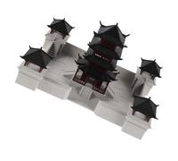 Garneck Ancient Style Miniature Chinese Building Sculpture, Plastic Asian Architectural Model with Reliable Design and Versatile Decoration for Aquariums and Office