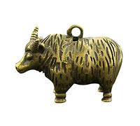 Garneck Antique Pure Copper Zodiac Ox Pendant Brass Car Keychain Multi Purpose DIY Bag Charm Friends and Family
