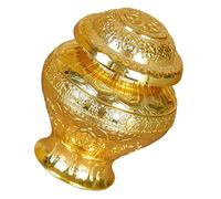 Garneck Antique Small Offering Bottle with Openable Lid for Gemstone Storage Buddhist Decor Ornament Alloy Feng Shui Jar for Home and Buddha Ceremony Display