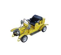 Garneck Antique Vintage Car Model Metal Truck Home Decoration Metal Vintage Car Ornaments Collections Collectible Vehicle Model (Yellow)