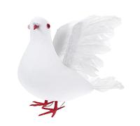 Garneck Artificial Large Peace Pigeon Decoration with Extended Wings, Realistic Bird Ornament for Wedding Ceremony and Home Decor, White Artificial Bird Sculpture for Indoor Event Display