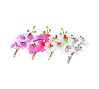 Garneck Artificial Phalaenopsis Orchid Hair Clips Cloth and Metal Material for 4pcs Elegant Flower Hairpins Random Color for Girls and Ladies Suitable for Festival and Seaside Beach