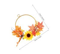 Garneck Autumn Harvest Wreath with Sunflowers Pumpkins Maple Leaves Artificial Fall Front Door Swag for Thanksgiving Wall Hanging Decor Multipurpose Seasonal Farmhouse Accent