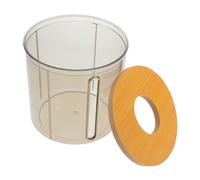 Garneck Bamboo Lid round Toilet Paper Roll Dispenser with Creative Lid Design, Plastic Material, Space-saving Storage Organizer for Bathroom and Dinner Table