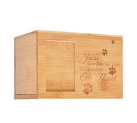 Garneck Bamboo Pet Ash Urn Box for Small Dogs and Cats Cremation Cinerary Storage Tank Animal Memorial Casket without Window Pet Bone Ash Keepsake