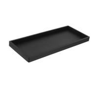 Garneck Bathroom Vanity Tray Silicone Soap and Sponge Holder Rectangle Kitchen Sink Organizer for Scrubber Lotion Bottles Perfume Jewelry Candle Key Trinket Ring 10 * 20cm Black