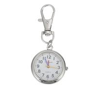 Garneck Big Number Pocket Watch for Children and Elderly Silver Alloy Keychain Watch with Digits Boys and Girls and Nurse Exam Use Portable School and Travel Timepiece