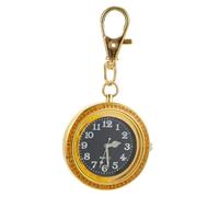 Garneck Big Number Quartz Alloy Pocket Watch with Diamond Accent, Portable Boys and Girls and Elderly Watch, Gold Keychain Clip Suitable for School and Daily Use