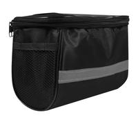 Garneck Bike Handlebar Bag for Road Bike Commuters, Oxford Cloth Black | Large Capacity, Easy Mounting, outside Cycling, Light Rain Rides, Wallet Storage, Stylish Appearance