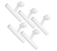 Garneck Bird Feeder Perch Accessories White Acrylic 5pcs Convenient and Versatile Small Bird Feeding Stand Stylish Perches and Feeders for Outdoor Use