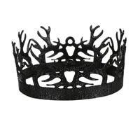 Garneck Black Alloy Vintage Medieval King Crown for Men Birthday Cosplay Tiara Antique Court Prop