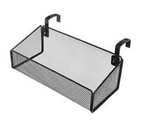 Garneck Black Iron Hanging Storage Basket with Hooks Bedside Hanging Storage Basket Space Saving Instant Setup Decorative Elegant Design for Organizational Need in Bedroom Or Office