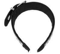 Garneck Black Pu Leather Headband with Zinc Alloy Buckle Design, Punk Style Hair Accessory for All-day Comfort and Bold Edgy Look, for Alternative Fashion and Casual Wear